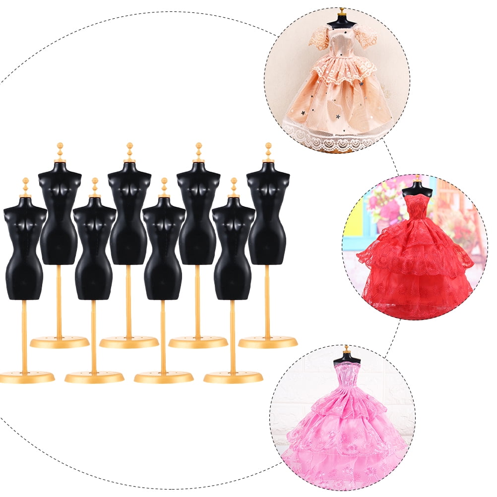 8pcs Doll Mannequins Mini Doll Model Racks Doll Clothes Display