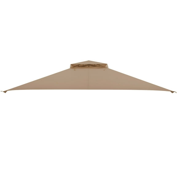 Costway 10' x 12' Patio Gazebo Replacement Top Cover 2-Tier Canopy (Only) CPAI-84 Outdoor Brown