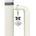 thumbnail image 3 of Delight Jewelry Silvertone Love Banner on Clear Crystal Heart - Silvertone Bow Charm Accessory for Tumblers and Thermal Cups, 3 of 4