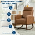 thumbnail image 5 of Nursery Rocking Chair, Modern Teddy Upholstered Glider Rocker with High Backrest, Armrest & Side Pockets, Padded Seat Accent Armchair for Living Room, Bedroom, Office, 5 of 8