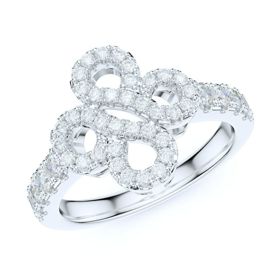 Sterling Silver Love Knot Intersecting Infinity Simulated Round Brilliant Cut Diamond Paved Promise Engagement Ring (6)