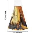 thumbnail image 3 of SKYSONIC 2 PCS Kitchen Towels with Hanging Loop, Autumn Happy Halloween Pumpkins Dish Towels for Kitchen, Absorbent Kitchen Hand Towels , 12"x17", 3 of 6