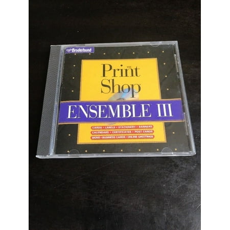 Print Shop Ensemble III 3 PC CD create custom cards labels stationery