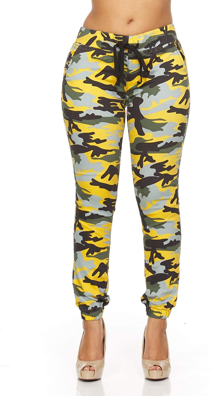 YDX Smart Jeans Juniors Denim Joggers for Teen Girls Cute Comfort Stretch High Rise Bright Camo Size 22 Plus - image 1 of 5