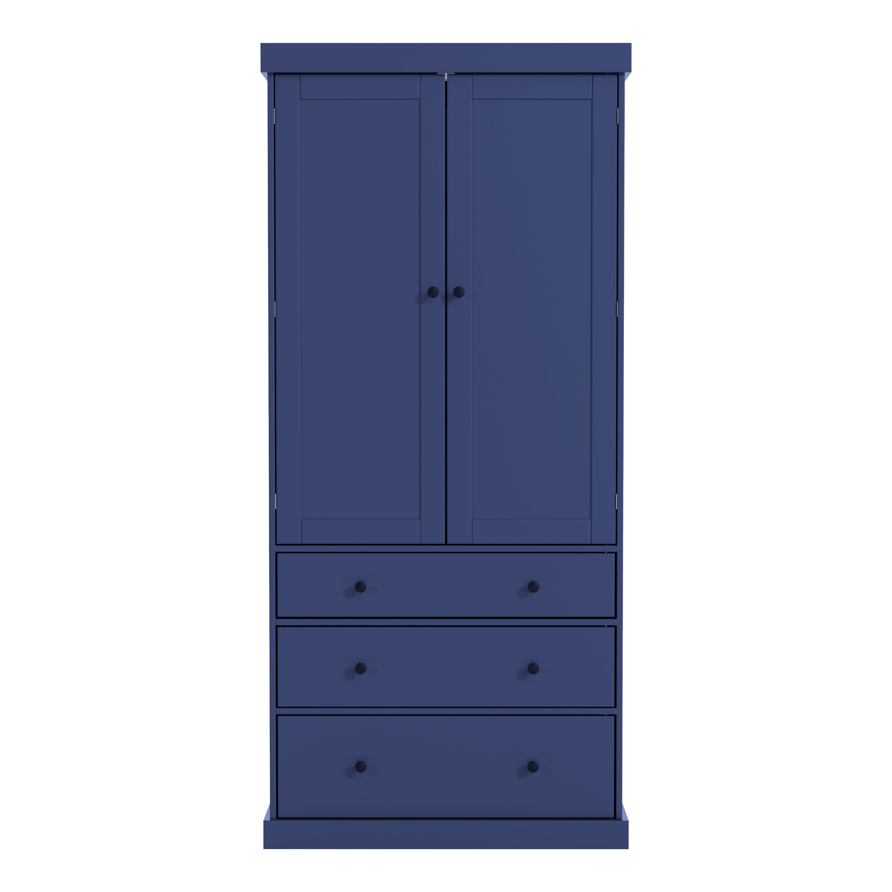 PAPROOS 77" Tall Kitchen Pantry Cabinet, Wood Pantry Storage Cabinet with 3 Drawers, 2 Doors, Farmhouse Cupboard Storage with 3 Adjustable Shelves, 8 Door Shelves for Dining Room, Craft Room, Blue