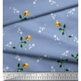 thumbnail image 2 of Soimoi Poly Georgette Tissu Feuilles & Fleurs Roses Tissus Imprimés par Yard 42 Pouces de Large, 2 of 3