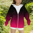 thumbnail image 3 of Fmbrln Girls and Boys Full Zip Up Fleece Hoodies Fall Winter Fashion Long Sleeve Gradient Sequin Print Sweatshirts Coat with Pockets, Sizes 4-14Y, 3 of 4