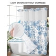 thumbnail image 4 of No Hook Shower Curtain with Snap in Liner Abstract Off White Floral Shower Curtain -Fabric Waterproof Inner Liner, Watercolor Plants Flowers Leaf Shower Curtains Washable 36"x72", 4 of 9