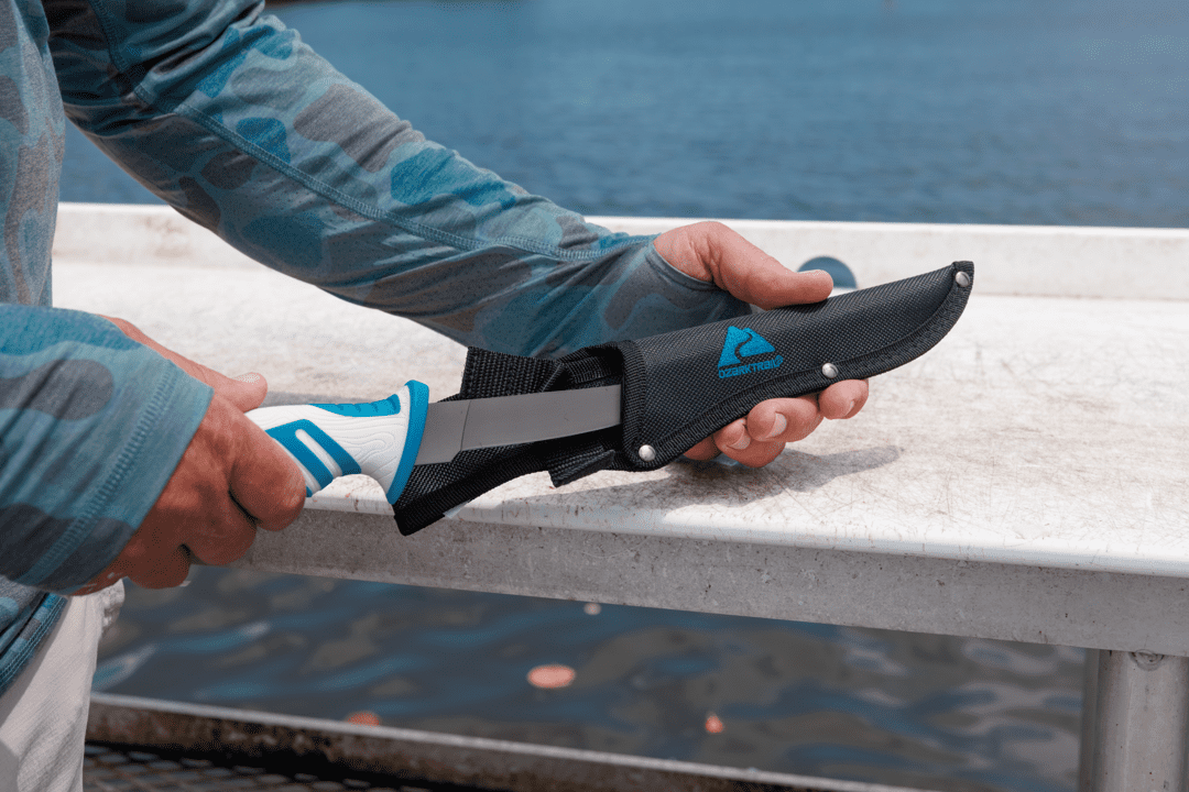 Ozark Trail Saltwater 7″ Fillet Knife, Straight Edge, Blue and White