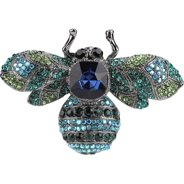 Broche de Joyería Retro con Forma de Abeja de Perla de Concha de Moda Animal Regalos de Moda Broches para Mujer Alfiler de Aleación Adorno de Alfiler de Diamantes de Imitación
