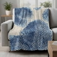 thumbnail image 2 of Blue Striped Blanket Soft Cozy Warm Throw Blanket for Couch, Plush Fuzzy Flannel Fleece Blankets for Sofa, Modern Minimalist Abstract Art Vintage Bed Blankets Lightweight Gifts for Women, 40"x50", 2 of 9