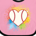 thumbnail image 4 of Inktastic Baseball Sports Heart Girls Baby Bib, 4 of 4