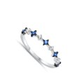 thumbnail image 4 of Blue Simulated Sapphire Cross Sparkle Star Ring 925 Sterling Silver Band CZ Female Size 7, 4 of 4
