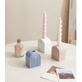 thumbnail image 2 of Modern Rainbow Arch Bookend and Vase, Candlestick Holder Concrete Decorative, Minimalist Home Decor Candle Holder Bookshelf Color of Ivory, 2 of 9