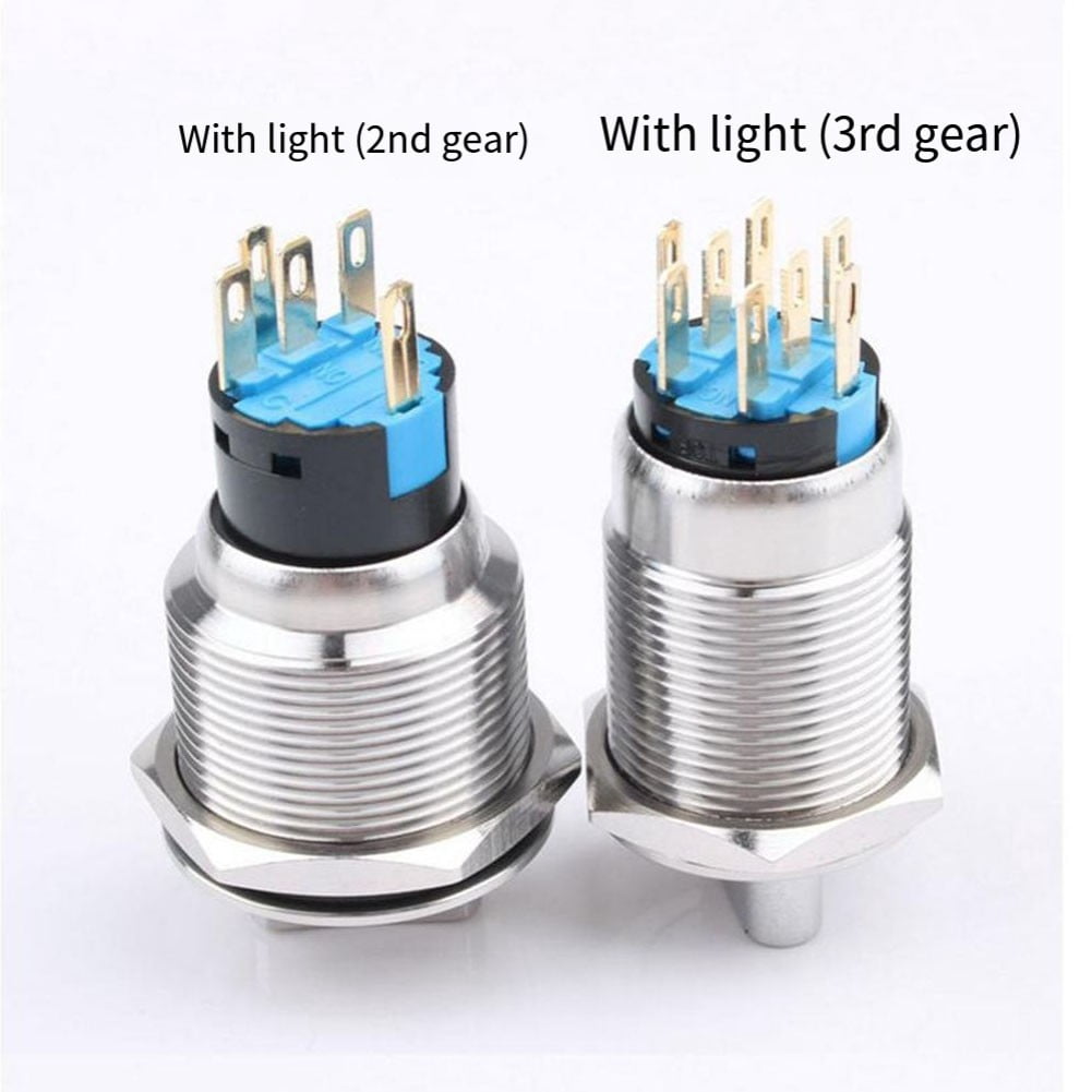 Interrupteur Rotatif 19mm 3 Positions 2NO2NC - Pour Machines CNC, 12-24V, LED, IP66 - 7