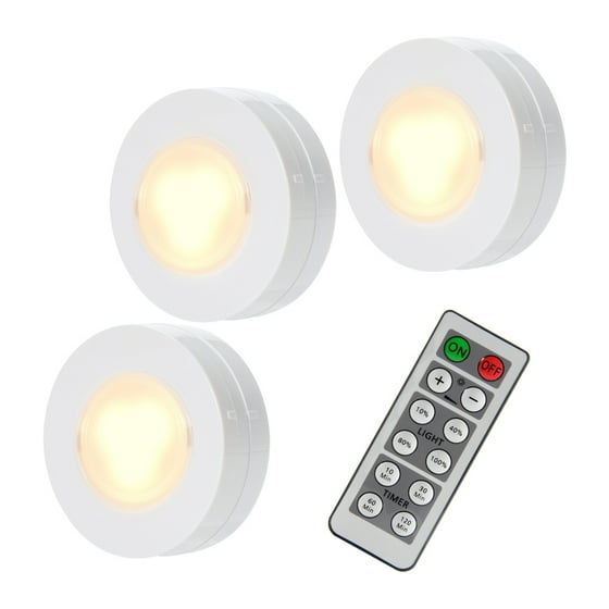 Wireless Led Puck Light 3 Pack With Remote Control Operates On Wireless Led Puck Light 3 Pack With Remote Control Operates On Aa Batteries