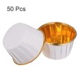 thumbnail image 3 of Uxcell White Gold Cupcake Cups, Aluminum Foil Standard Cupcake Liners 50 Pack, 3 of 6