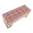 thumbnail image 6 of Lumisource Midas Contemporary/Glam Storage Bench in Gold Steel and Pink Velvet, 6 of 11