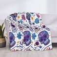 thumbnail image 6 of Horizontal Flannel Blanket Is Light Warm Soft Anti-Pilling Anti-Wrinkle Anti-Allergy And No Hair Loss For Bed And Sofa Camping Travel Festive Cute Sugar Skulls (4), 6 of 8