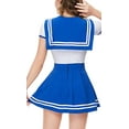 thumbnail image 2 of CutiePlusU Button Crotch Onesie Adult Romper Bodysuit Cosplay Magical Sailor Onesie Skirt Set L-BlueWhite, 2 of 5
