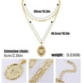 thumbnail image 2 of Gold Pendant Necklace For Women 14K Gold Plated Coin Pendant Necklace Adjustable Chain Disc Round Charm Initial Statement Necklace Trendy Jewelry Gift For Her[o463], 2 of 2