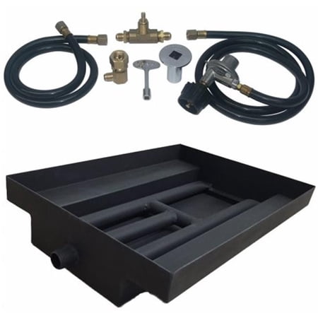 Tretco OB2BB-BK1-18-LP 15 in. 14GA Powder Coated Burner Island Kit  Liquid Propane