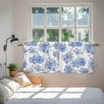 thumbnail image 3 of Blue Watercolor Floral Tier Curtains 36 Inch Length, Spring Flower Abstract Art Cafe Short Curtains for Bathroom Over Sink, Small Kitchen Curtain Light Filtering Tiered Drapes 2 Panels 27.5"Wx36"L, 3 of 8