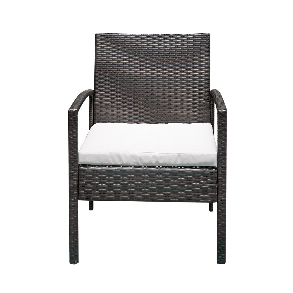 3pcs Patio Conversation Chairs Set, BTMWAY Rattan Outdoor Patio Deck Backyard Furniture Balcony Sofa Chairs Set, Outdoor Wicker Bistro Lounge Chair Set with Bistro Chair/Side Table/Cushions, R655 - image 5 of 7