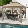thumbnail image 6 of MASTERCANOPY 13 x 13ft Pop-up Gazebo Outdoor Canopy Tent with Mesh Walls, Khaki, 6 of 7