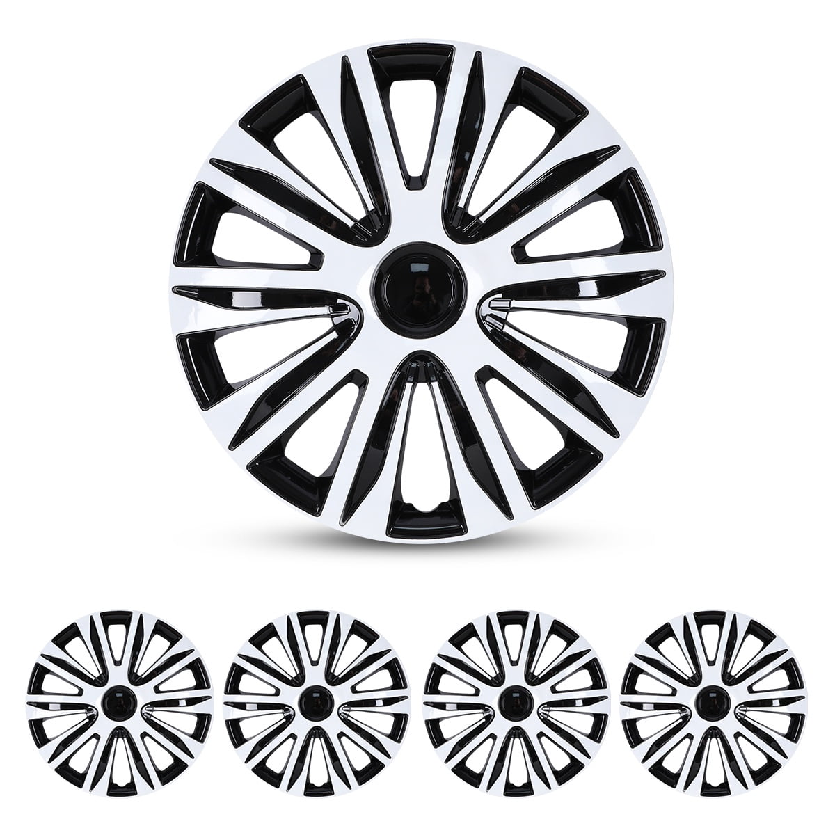 R13 Full Rim Universal Model 13" Wheel Covers Silver Set Of Four Full