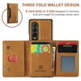 thumbnail image 6 of Feishell Case for Samsung Galaxy Z Fold4,Premium PU Leather Magnetic Detachable 2-In-1 Card Pocket Back Flip ID Credit Card Slots Kickstand Shockproof Business Slim Phone Case,Brown, 6 of 10