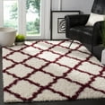 thumbnail image 3 of SAFAVIEH Dallas Logan Geometric Shag Area Rug, Ivory/Red, 3' x 5', 3 of 7