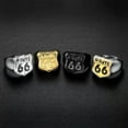 thumbnail image 6 of GKNET Vintage Motorcycle Ring US Route 66 Stainless Steel Rings Size 7-15-Black-10, 6 of 8