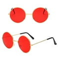thumbnail image 5 of Fashion Women Men Party Hippie Metal Sunglasses Eyewear Circle Glasses Round Sunglasses RED, 5 of 8