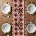 thumbnail image 4 of Table Runner 72 Inches Long for Kitchen Dining, Vintage Texas Star Brown Dresser Scarf Farmhouse, Dining Table Decorations for Wedding/Parties, Red Plaid Berry Farmhouse 18 x 72 In, 4 of 8