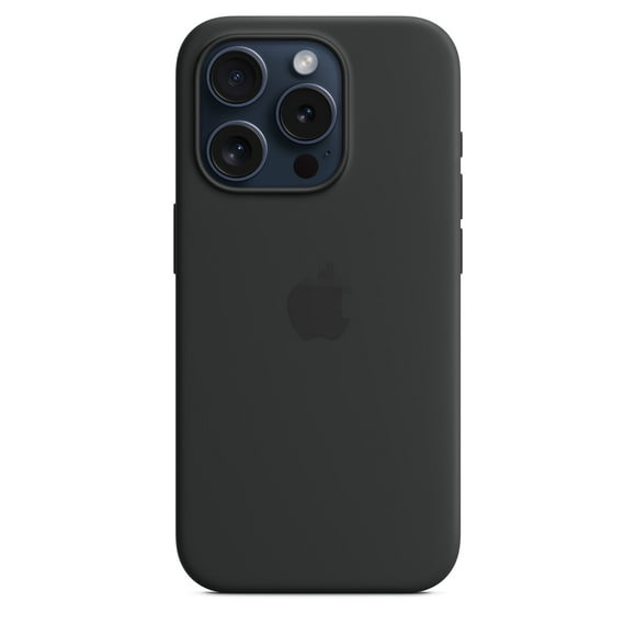 Funda de silicona líquida para iPhone 15 con MagSafe, suave al tacto, de 6,1 pulgadas, color negro