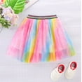 thumbnail image 2 of Dpytoraw Kids Girls Ballet Tie Dye Skirts Performance Clothes Party Rainbow Star Tulle Dance Skirt Size 2-3 Years, 2 of 4