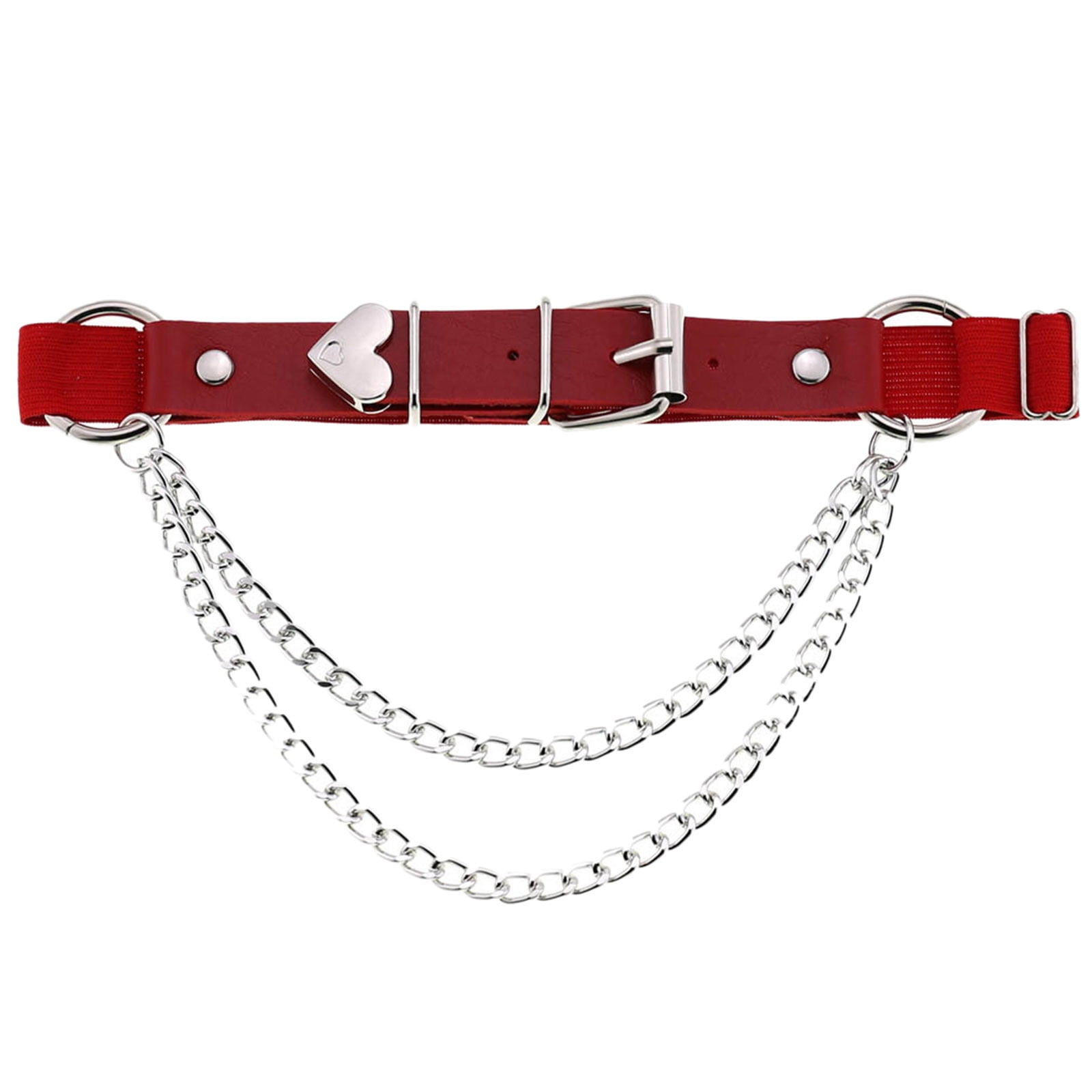 Sexy Peach Heart Garter Belt Bar Leather Leg Garter Clip