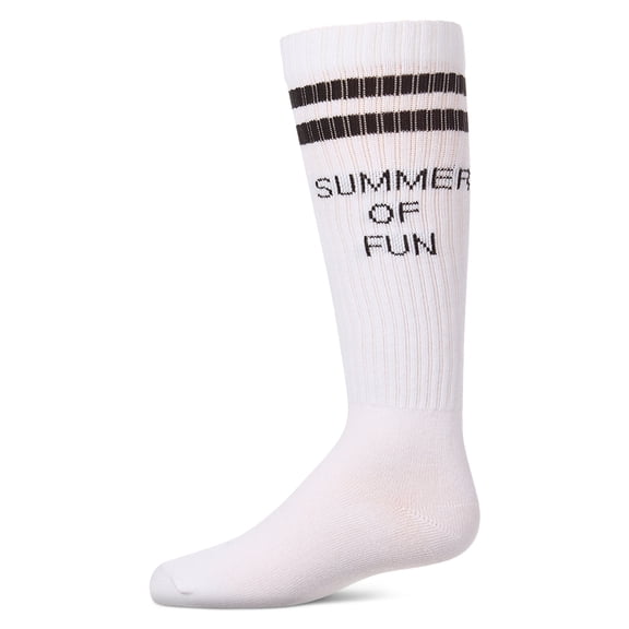 MeMoi Girls "Summer Of Fun" Cotton Blend Varsity-Stripe Knee High Sock - Girls - Female, 2, Blush