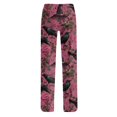 thumbnail image 5 of Zydvens Women's Halloween Pajama Pants - High Waisted Wide Leg Lounge Pants with Pockets - Elastic Drawstring Soft Sleepwear PJ Bottoms - Spooky Skeleton Ghost Pumpkin Printed Lounge Underwear S-3XL, 5 of 7