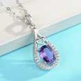 thumbnail image 3 of Collar con colgante de cristal morado plateado JAMW Sencillez, 3 of 5
