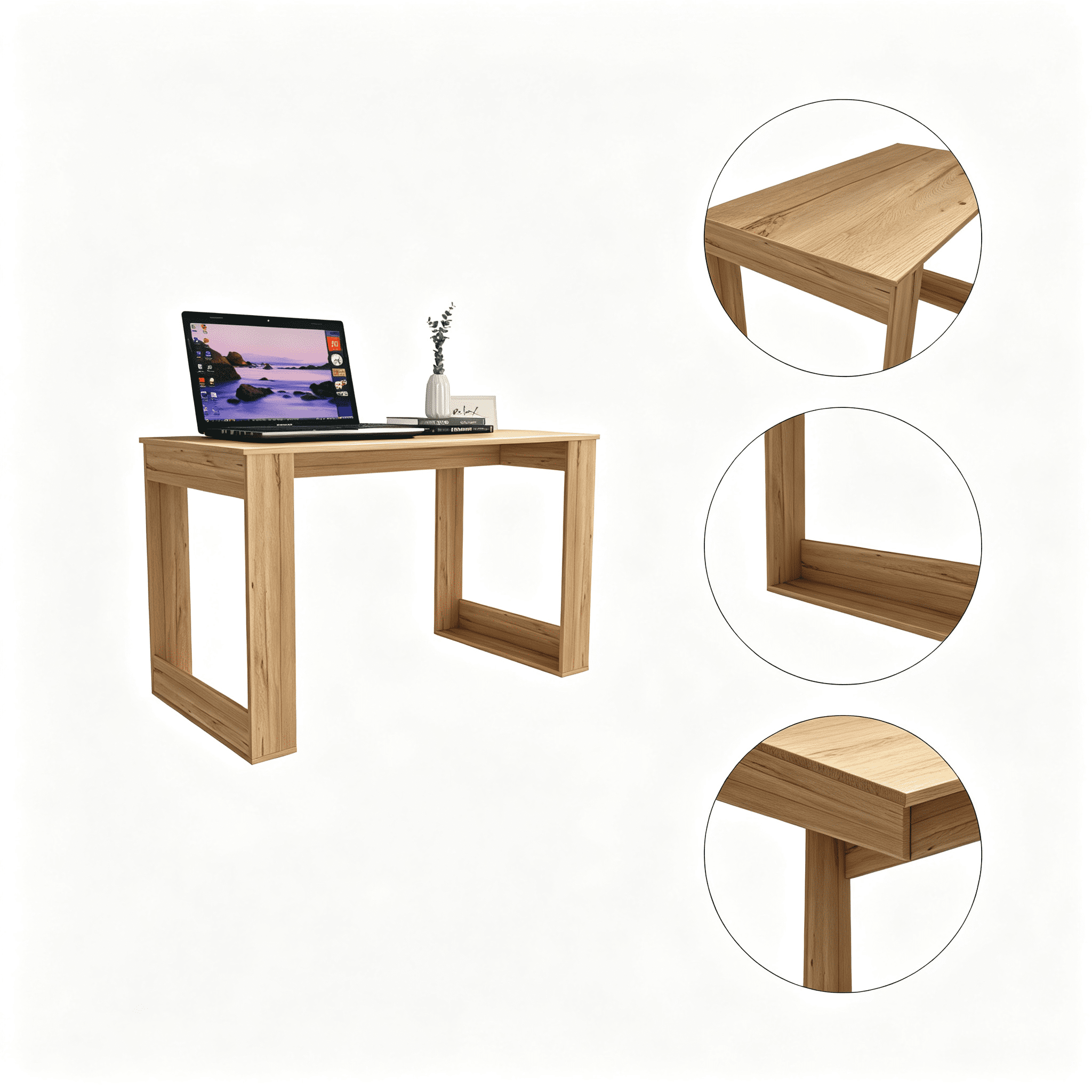 Astoutdoor Oviedo 47 in Wide Manufactured Wood Writing Desk, Minimalist Home Office Solution