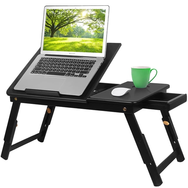 Escritorio portatil de bambu Ybj-ake mesa de desayuno ajustable