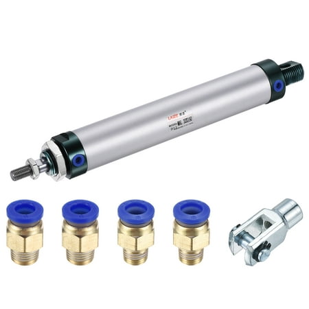 

Uxcell 32mm Bore 150mm Stroke Pneumatic Air Cylinder with Y Connector and 4Pcs Quick Fitting Set