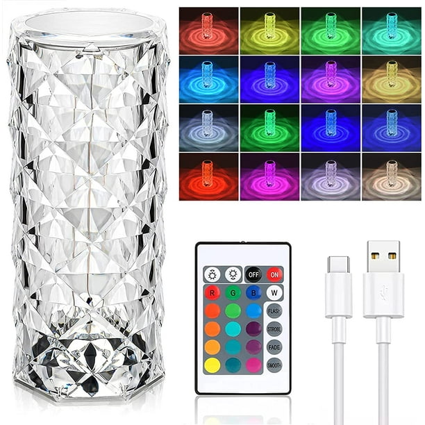 Acheter Lampe de bureau Led en cristal, Rechargeable par USB, lampe de  Table, luminaire décoratif d'intérieur, idéal pour une chambre à coucher ou  une chambre à coucher