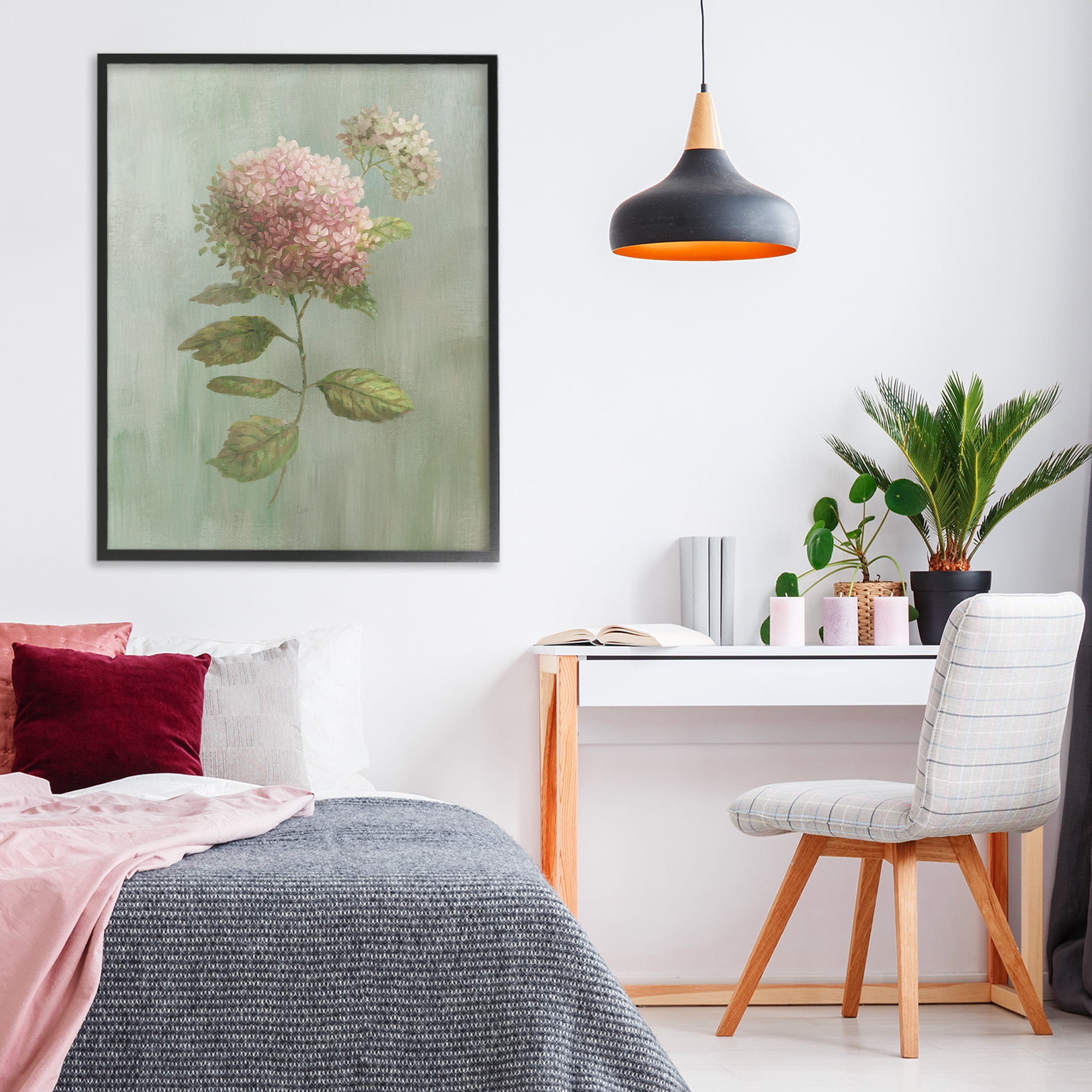 Stupell Industries Vintage Hydrangea Bushel Black Framed Giclee Art, design by Nan