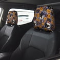 thumbnail image 2 of Kdxio Spooky Cats And Halloween Pumpkins Pattern Print 2 Piece Car Head Rest Covers Set Auto Front/Rear Seats Headrest Cover Universal Fit Most Cars,Sedan, SUV, 2 of 9