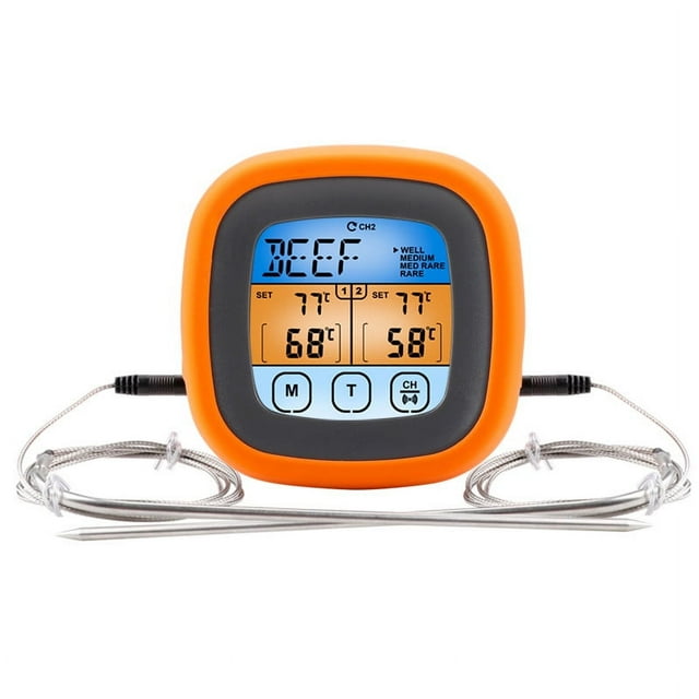 EGNMCR Double Needle Color Screen Food Kitchen Baking Digital Display Probe Type Meat Barbecue Temperature measurement