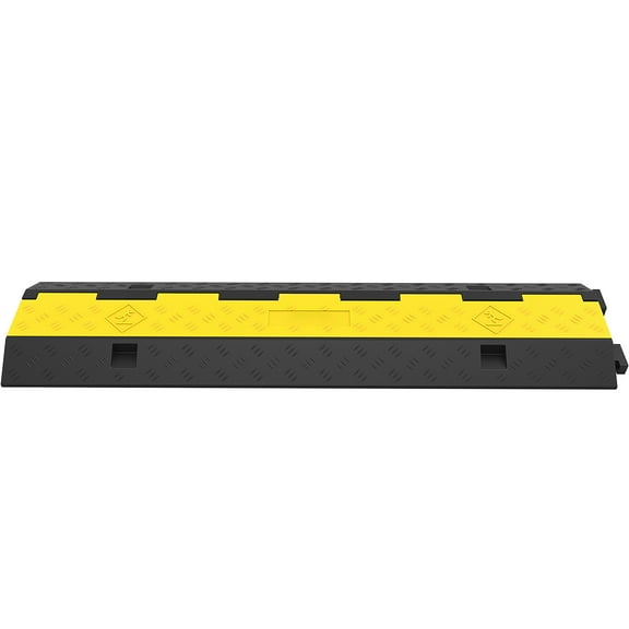 SKYSHALO Cable Protector Ramp, 5 Packs 2 Channels Speed Bump Hump, Rubber Modular Speed Bump Rated 11000 lbs Load Capacity