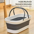 thumbnail image 4 of Collapsible Plastic Mop Bucket - 12L(3.17 Gal) Window Washing Bucket with Wheels Foldable Mop Buckets for House & Car Cleaning, 4 of 5